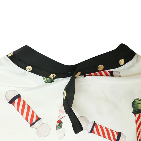 GRIMSTEADS Sleeveless Cutout Cloth Vintage Barber Pole Design