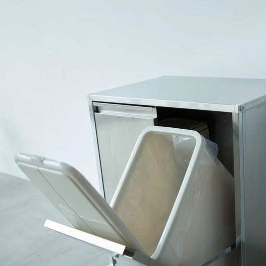 2-Way Stainless Steel Dust Box - 2 Compartments