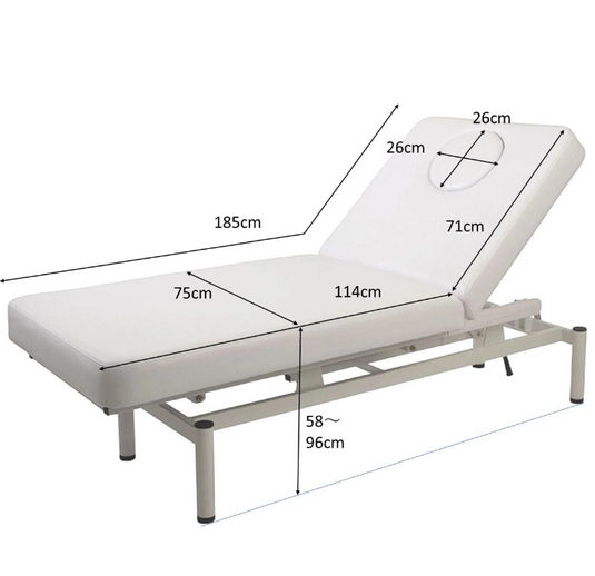 Manual Elevating Reclining Bed DX (Omega Style) with Face Mat) (Completely Assembled) (2 color options)