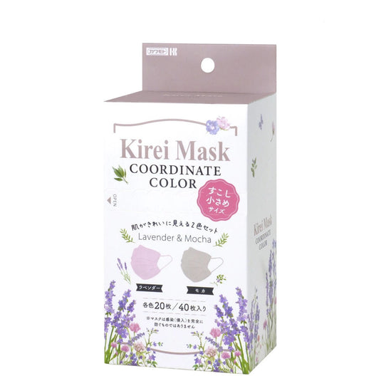 Kirei Mask – Slightly Small Size (Lavender & Mocha) 40 Sheets