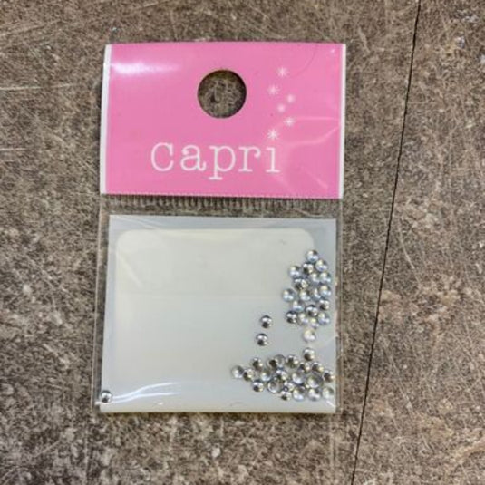 Capri Metal Stone Silver 2mm (100pcs)