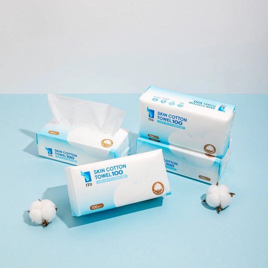 ITO Skin Cotton Towel 100 – Approx. 200×200mm (100 Sheets)