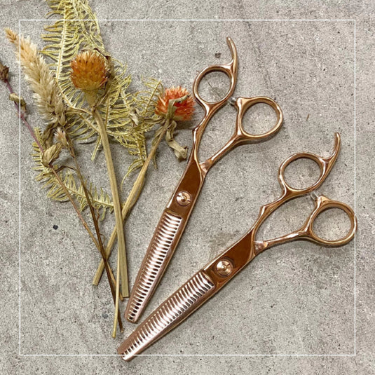 DEEDS GTZ Pink Gold Titanium Scissors Lefty (6.0 inches)