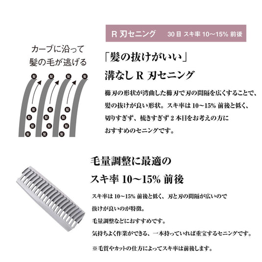 DEEDS GDZ630R Thinning Scissors, 30-tooth R-blade (6.0 inches, thinning rate of approximately 10-15%)