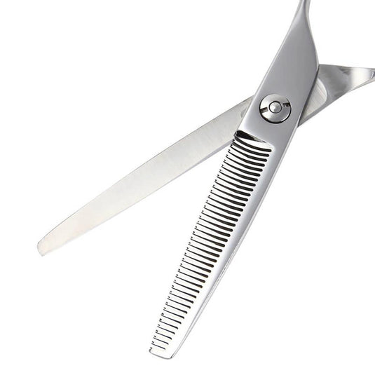 DEEDS GTZ640RV Thinning Scissors, 40-tooth, V-Groove, R-Blade (6.0 inches, thinning rate of approximately 35%)