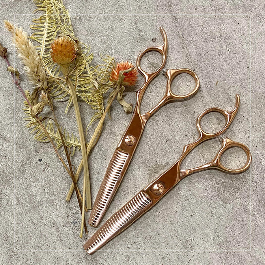DEEDS GTZ630CT Pink Gold Titanium Thinning Scissors, 30-tooth, 2-stage Blade (6.0 inches, approximately 25% thinning rate)