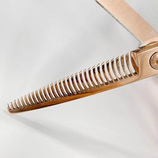 DEEDS GTZ630CCT Pink Gold Titanium Thinning Shears, 30-tooth, 3-stage blade (6.0 inches, approximately 35% thinning rate)