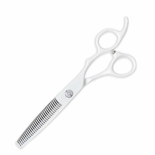 DEEDS GTZ630R White Thinning Scissors, 30-tooth R-blade (6.0 inches, thinning rate of approximately 10-15%)
