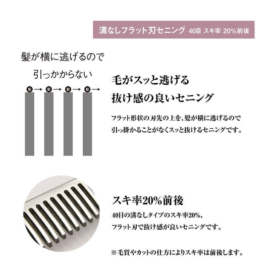 DEEDS XXB640I Thinning Scissors, 40-tooth, Flat Blade (6.0 inches, Thinning Rate: Approximately 20%)