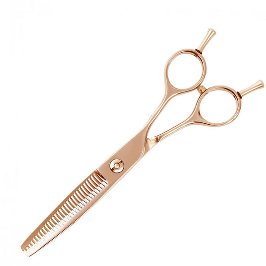DEEDS GDZ630CT Pink Gold Titanium Thinning Shears, 30-tooth, 2-stage Blade (6.0 inches, approximately 25% thinning rate)