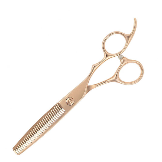 DEEDS GTZ630R Pink Gold Titanium Thinning Shears, 30-tooth, R-blade (6.0 inches, thinning rate of approximately 10-15%)