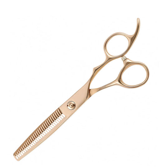 DEEDS GTZ630CT Pink Gold Titanium Thinning Scissors, 30-tooth, 2-stage Blade (6.0 inches, approximately 25% thinning rate)