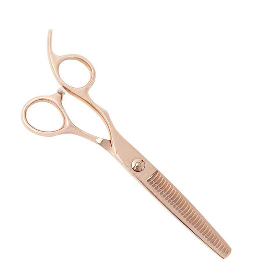 DEEDS GTZL630CT Pink Gold Thinning Shears, Left-Handed, 30-tooth, 2-Stage Blade (6.0 inches, approximately 25% thinning rate)
