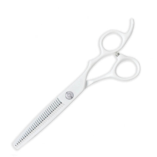 DEEDS GTZ630CT White Thinning Scissors, 30 Teeth, 2-Stage Blade (6.0 inches, Thinning Rate: Approximately 25%)