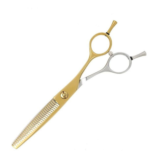 DEEDS GDZ630CT Gold Titanium x Silver Thinning Scissors, Bi-Color, 30-tooth, 2-Stage Blade (6.0 inches, approximately 25% thinning rate)