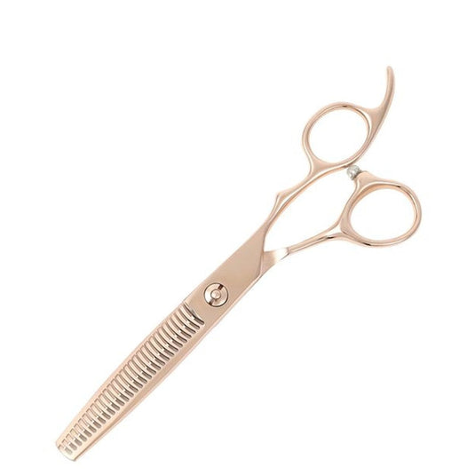 DEEDS GTZ630RA Pink Gold Titanium Thinning Shears, 30-tooth, Flat Blade (6.0 inches, Thinning Rate: Approximately 20-30%)