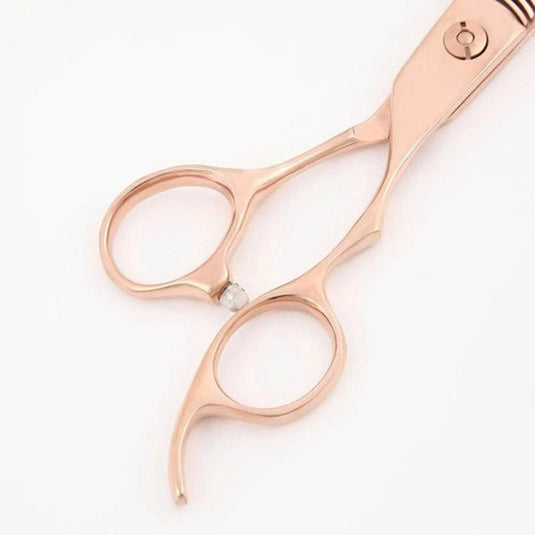 DEEDS GTZ630RA Pink Gold Titanium Thinning Scissors – 30 Teeth, Flat Blade (6.0 inch, 20–30% Cut Rate)
