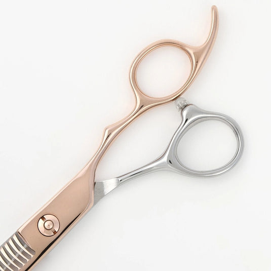 DEEDS GTZ Sword Scissors – Pink Gold Titanium × Silver (6.0 inch, Bi-Color)