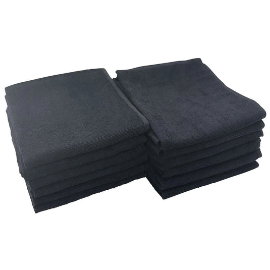 Bleach-Resistant Hair Colour Towel 34 x 86 cm Black 12 pcs