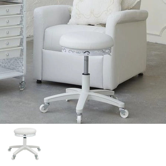 Elegant Salon Stool with Arabesque Accents