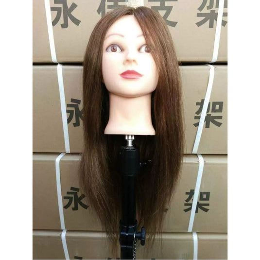 Mannequin Practice Head Brown (100% Human Hair)