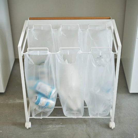 Tosca Concealed Sorting Dust Wagon - 3 Compartments, White (4780)