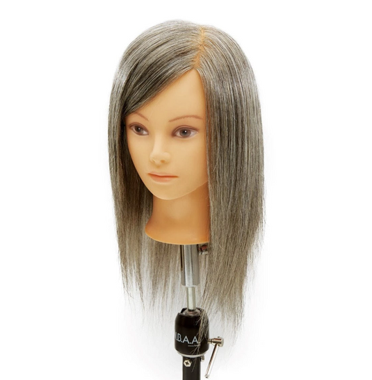 Mannequin Practice Head Gray 60 (100% Human Hair)