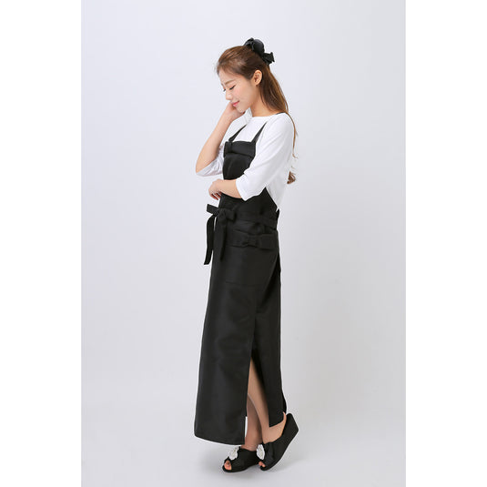 Ribbon Apron Long Black TO-311