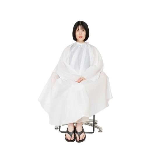 Basic Waterproof Cutting Cape with Sleeves - White