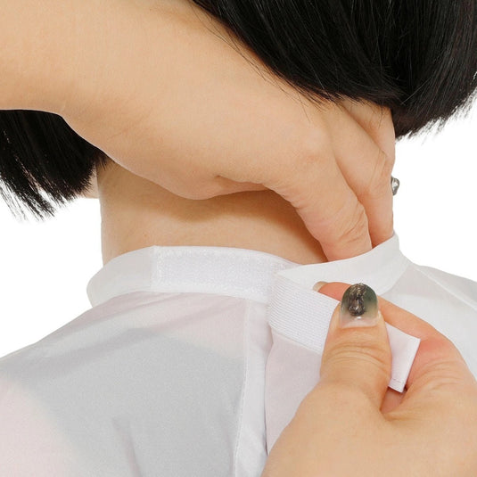 Basic Waterproof Cutting Cape with Sleeves - White