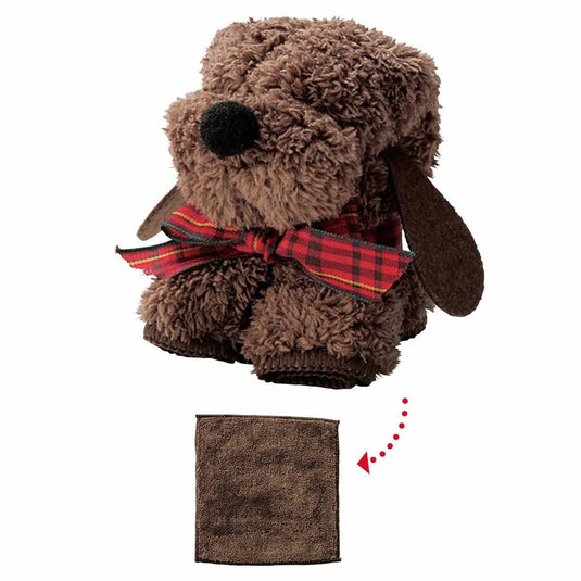 Novelty Fluffy Dog Towel Handkerchiefs - 64 Pieces