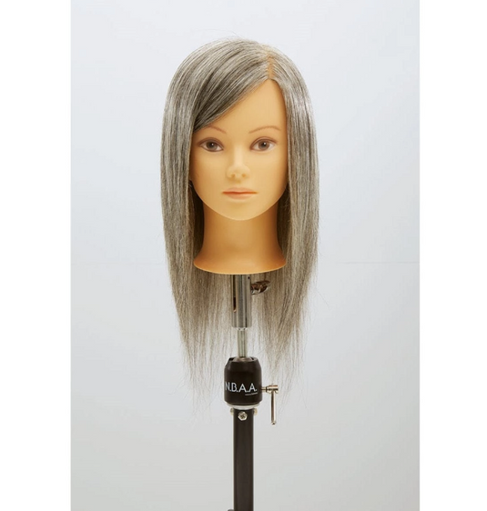 Mannequin Practice Head Gray 60 (100% Human Hair)