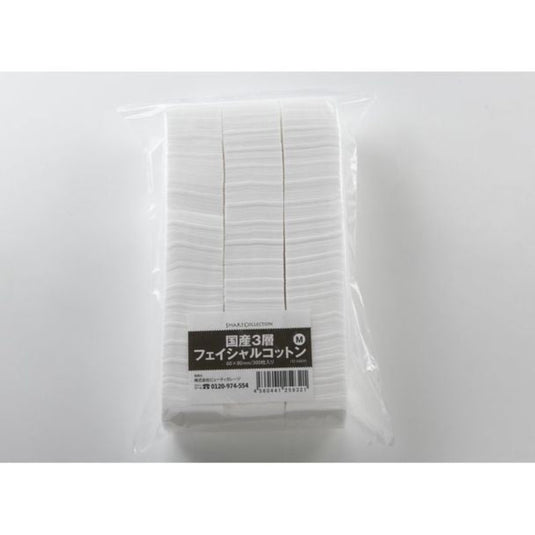 3-Layer Facial Cotton – M Size (60 × 80 mm / 300 pcs)