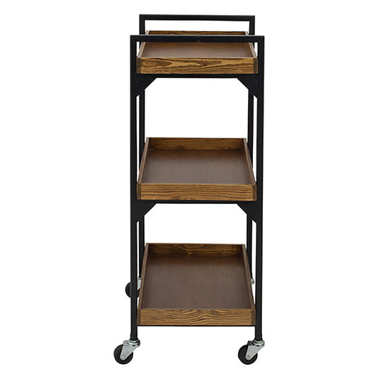 Rustic 3-Tier Wagon (Solid Wood, Pre-Assembled) – Brown