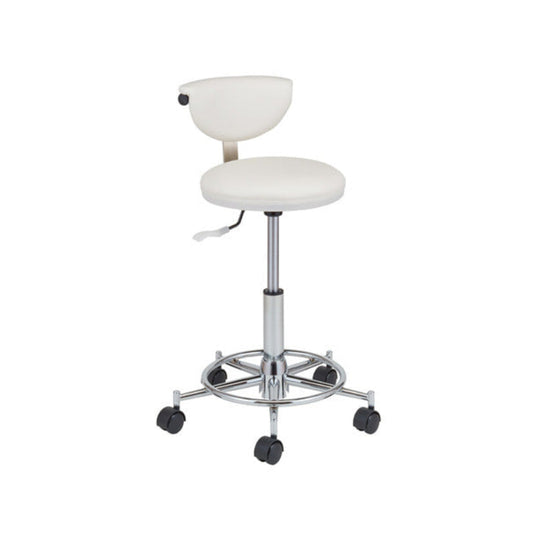 Low-Rebound Stool with Foot Ring & Backrest (Japan-Made) – Available in 3 Colors