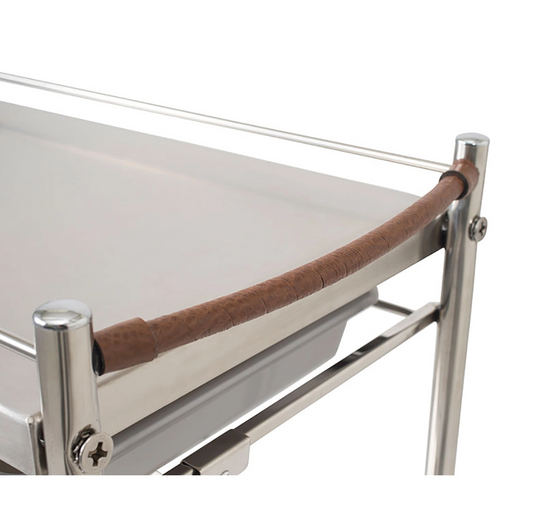 Stainless Steel 4-tier Wagon with slide pad (Made in Japan, pre-assembled)