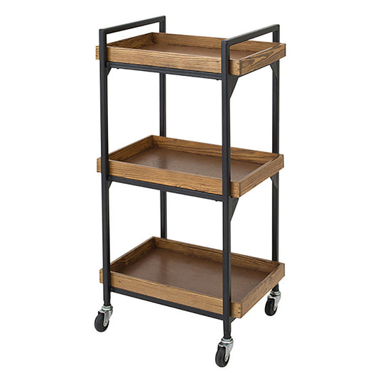 Rustic 3-Tier Wagon (Solid Wood, Pre-Assembled) – Brown