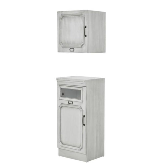 Shabby Chic Wooden Backwash Cabinet RENE-B (Upper + Lower Set) – Antique White