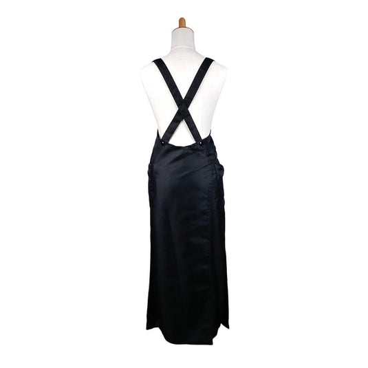Ribbon Apron Long Black TO-311
