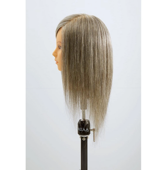 Mannequin Practice Head Gray 60 (100% Human Hair)
