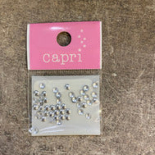 Capri Metal Stone Silver 3mm (100pcs)