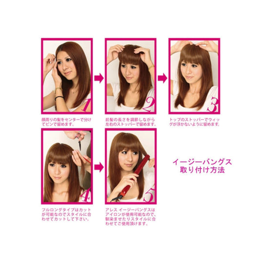 Easy Bangs Wig Regular Type (Human Hair) (Available in 3 Colors)
