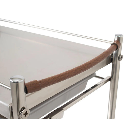 Stainless 4-Tier Wagon with Sliding Pad (Japan-Made / Pre-Assembled)