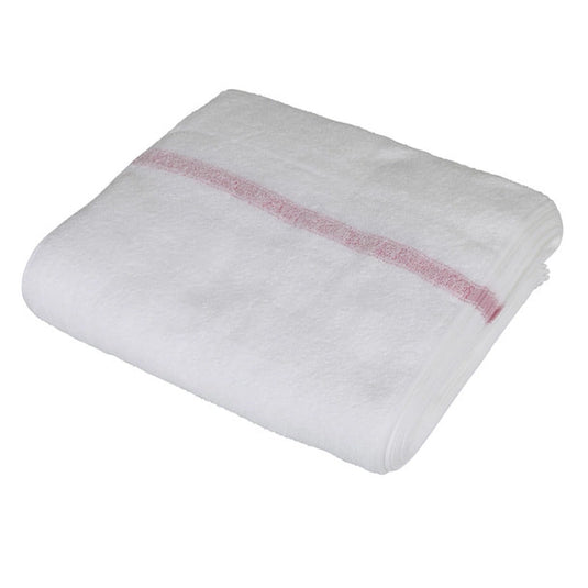 Maruharu Antibacterial Red-Stripe Towel (Made in Japan) 34×90cm, 300 Monme, Set of 12