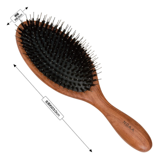 N.B.A.A. Blow Cushion Brush Large Natural Wood NB-BC9