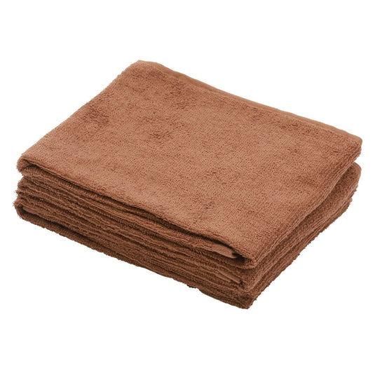 Vat-Dyed Hair Color Towel for Bleach Use, 12 Pieces, Dark Brown