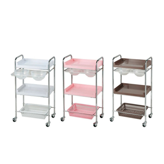 C-113 Esthetic Wagon with Bowl Trays (Made in Japan, Fully Assembled) - Available in 3 Colors