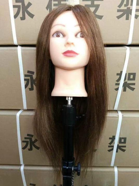 Mannequin Practice Head Brown (100% Human Hair)