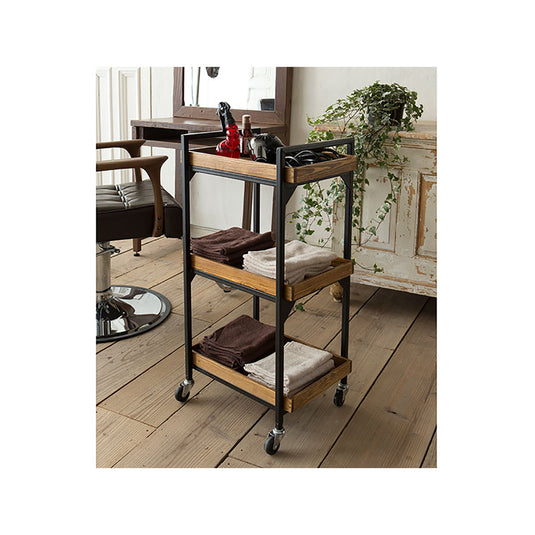 Rustic 3-Tier Wagon (Solid Wood, Pre-Assembled) – Brown
