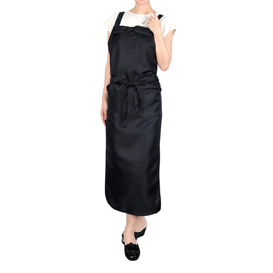 Ribbon Apron Long Black TO-311